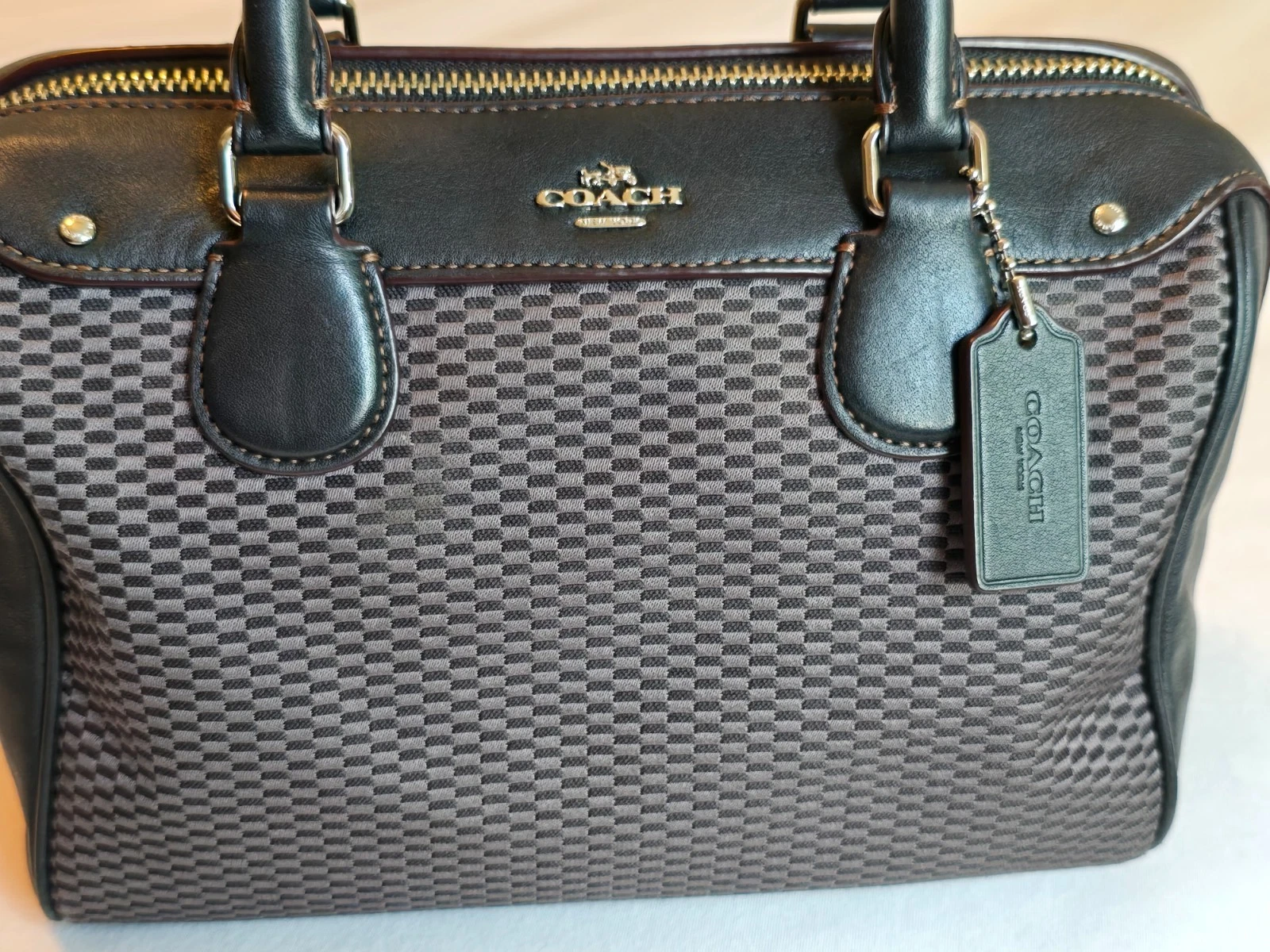 Borsa a tracolla Coach Legacy Jacquard Mini Bennett in pelle borsa nera