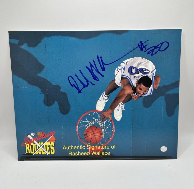 Rasheed Wallace UNC North Carolina 8x10 Photo Card Signature Rookies Auto w/ COA