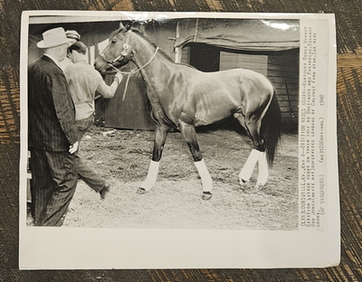 #ad 1948 AP Wire Photo Citation Leaving Churchill Downs for Preakness Stakes $149.99