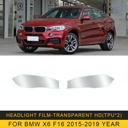 Car Headlight TPU Film Protector Sheet Sticker Pre-Cut Shape For BMW X6 F16 G06 - Picture 8 of 10