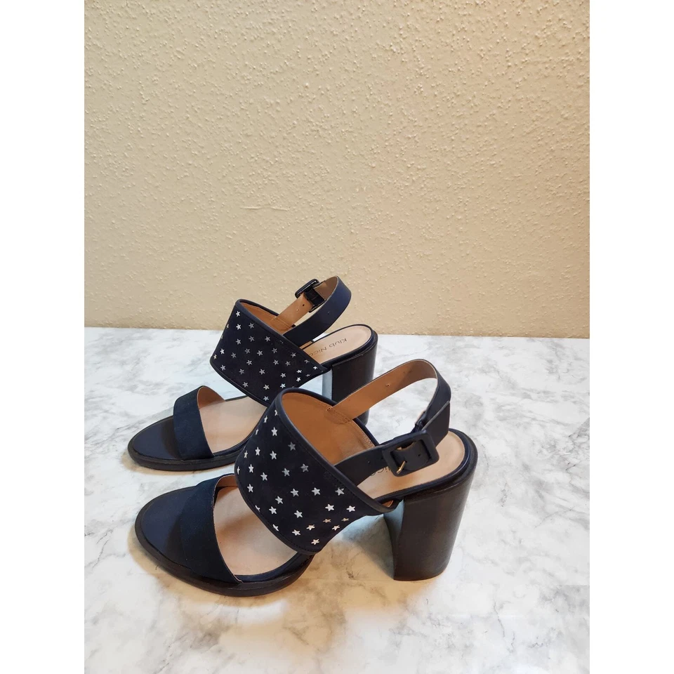 Klub Nico 女式海军蓝双肩带露跟厚底凉鞋 10 — 第 4/4 张图片