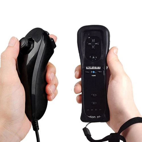 Built in Motion Plus Remote Controller &Nunchuck for Nintendo Wii /Wii U Console