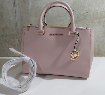 Michael Kors Kellen Saffiano  Leather Medium Satchel Blossom Pink NEW