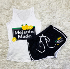 Women's "Melanin Made" Tank  Short Set IN STORES NOW 