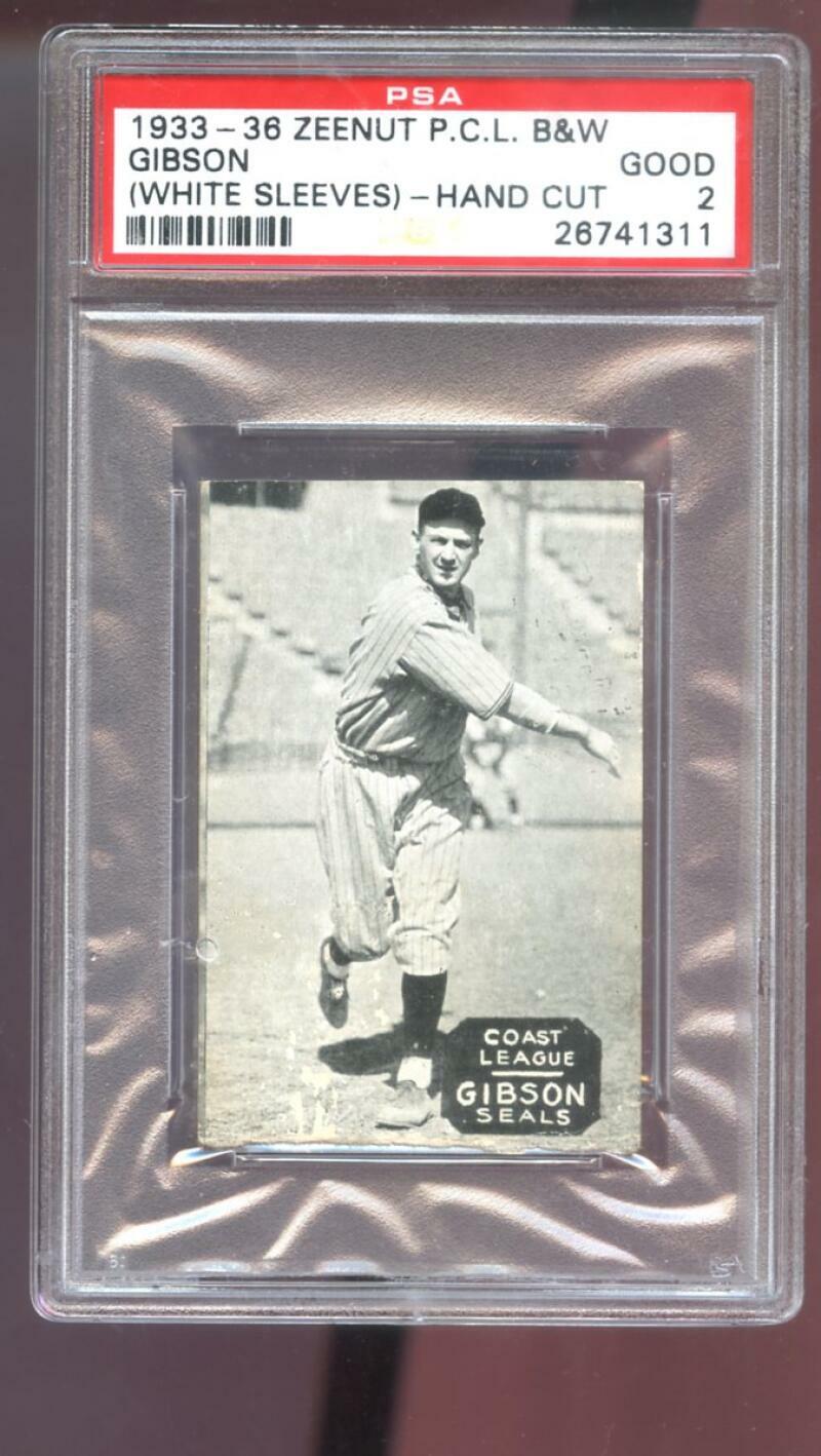 1933 Zeenut Sam Gibson PSA 2 Graded Baseball Card Pacific Coast League