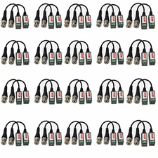 20 Pairs Video Balun Connectors Cat5 HD Mini CCTV BNC Passive Transceiver Cable