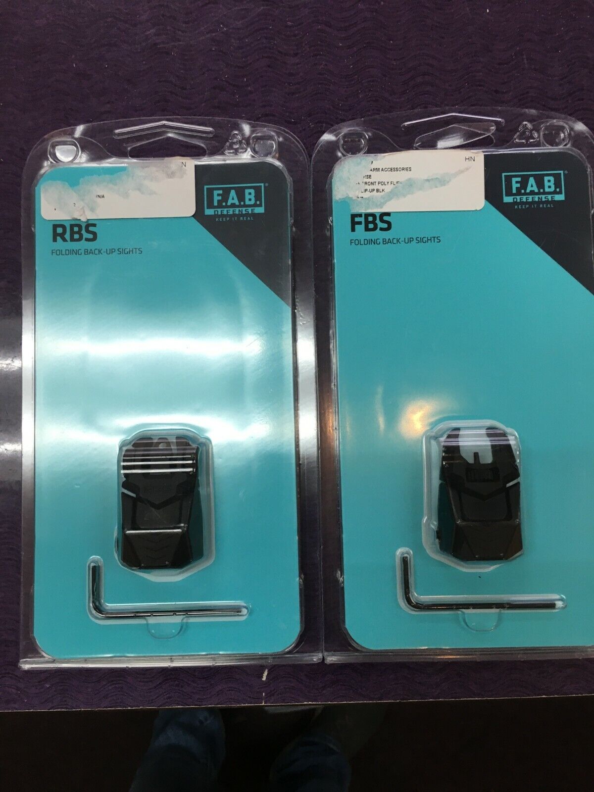 FAB Defense Front & Back Polymer Back-Up Picatinny Sight Set - FBS RBS