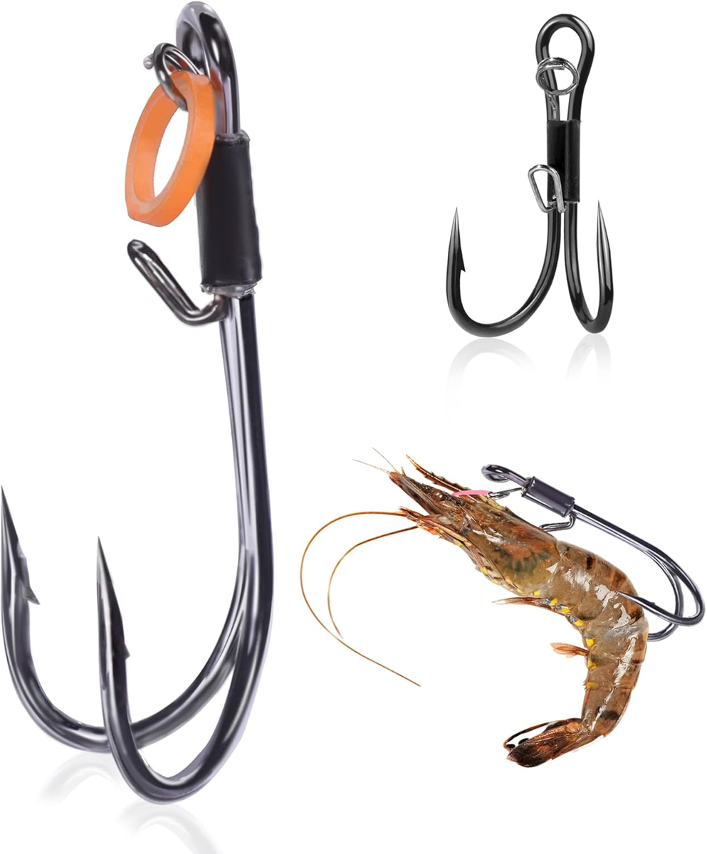 double fishing hooks Tady Big Game Assist TAB-40 4/0 though some salmon fisheries now restrict the use of double hooks Live Shrimp Hooks 15PCS Double