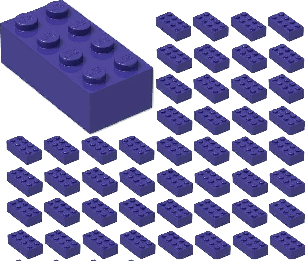 ☀️50x NEW LEGO 2x4 DARK PURPLE Bricks (ID 3001) BULK Parts Girl