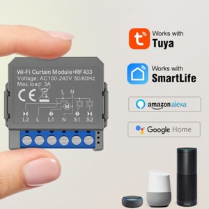 Tuya Smart WiFi Interrupteur de rideau Blinds Switch RF433 Télécommande Smart Life