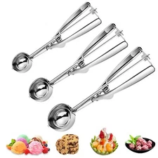 Cookie Scoop Set - Small/1 Tablespoon, Medium/2 Tablespoon, Large/3 Tablespoon -