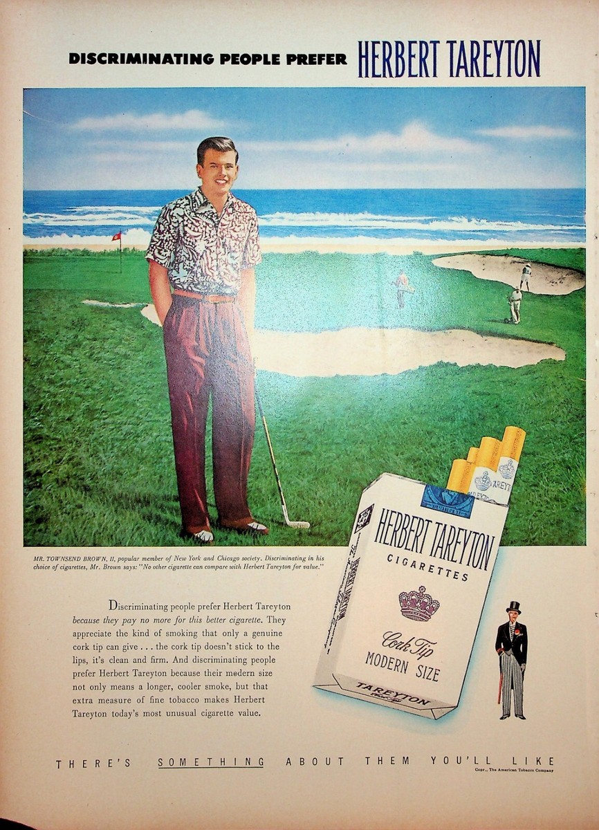 tareyton cigarettes ad Original Herbert Tareyton Cigarettes Ad: Golf