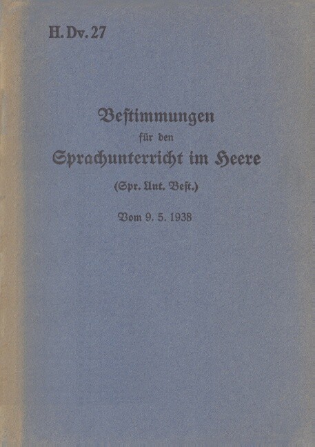 Thumbnail - Thomas Heise / H.dv. 27 Bestimmungen Für Den Sprachunterricht Heere
