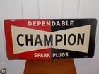 Vintage Champion Dependable Spark Plugs Metal Sign