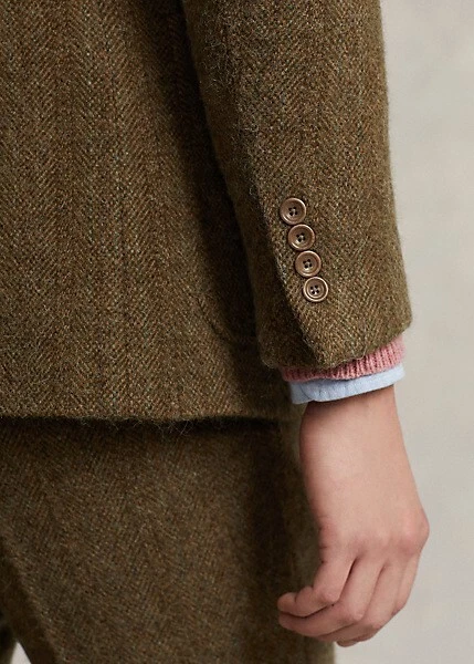 $1098 Polo Ralph Lauren Herringbone Magee Tweed Sport Coat Farm Olive Men SZ 42R - Image 4 of 4