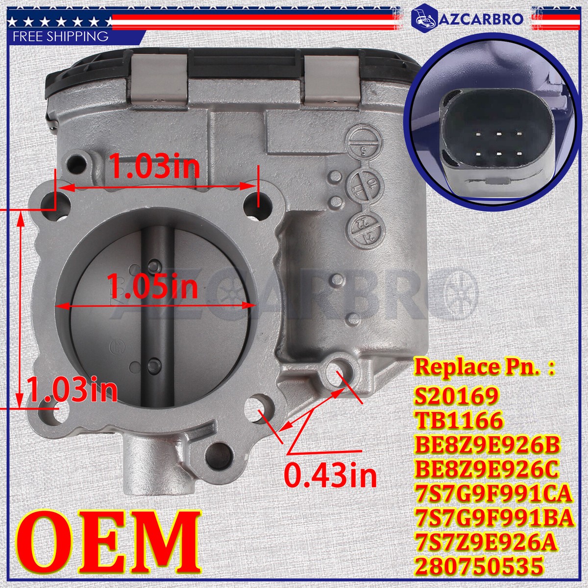 OEM Throttle Body Fits Ford Fiesta Escape 1.6L 2011-2019