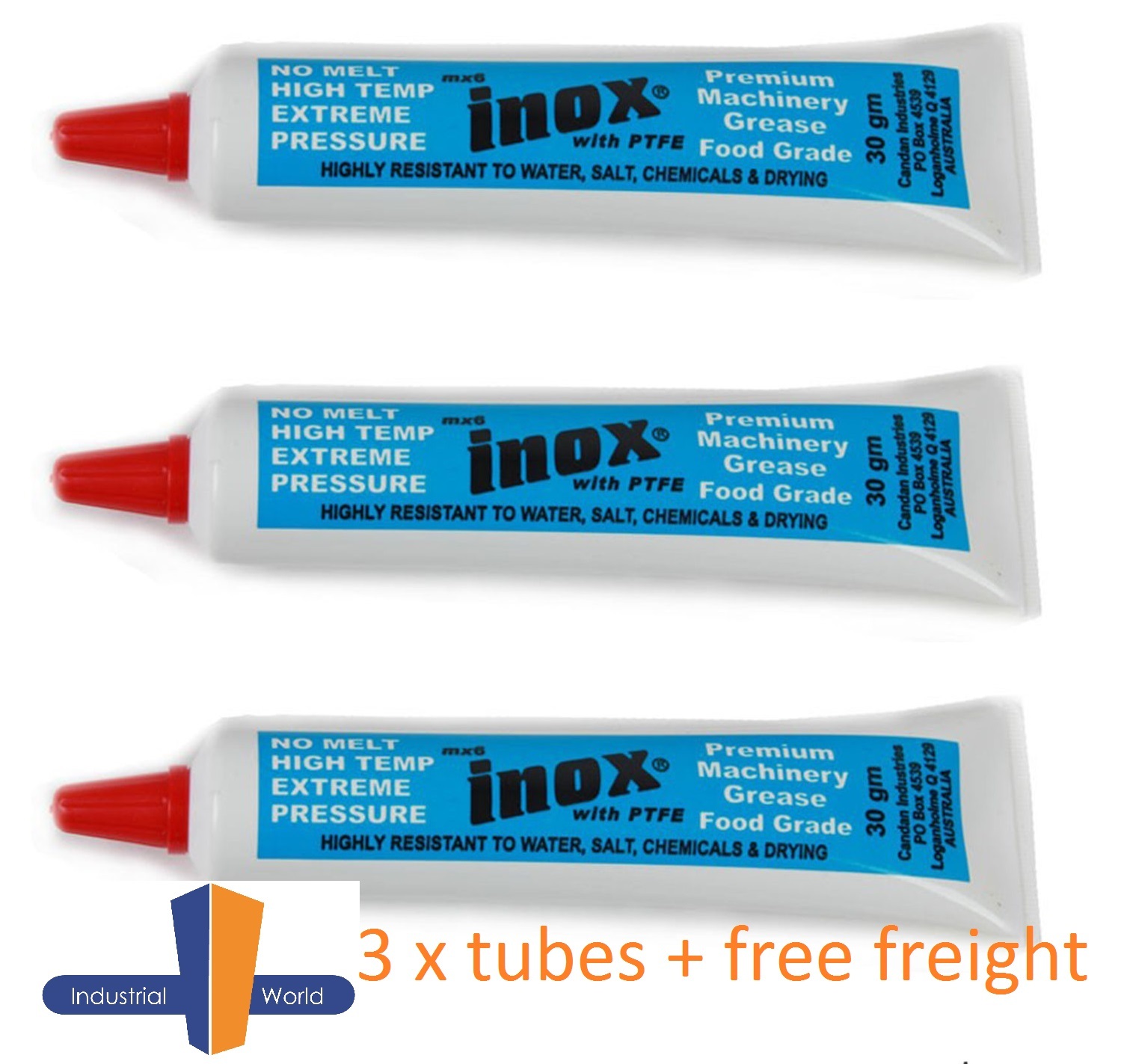 3 X Inox MX6 High temp Extreme Pressure Food Grade Machinery Grease
