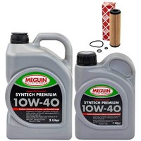 MotoröL Set Sae 10W-40 Meguin 6 Liter + ÖLfilter 37983 FüR Mercedes C-Klasse Clk