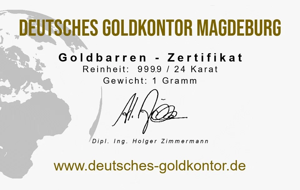 1,0 Gramm Feingold Motiv-Karte Sternzeichen "Steinbock" Goldbarren Gold 999,9 - Bild 2 von 3