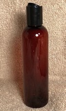 4 oz amber PET bullet Round Bottles 20/410 Black Disc Cap 48 bottles FREE SHIP
