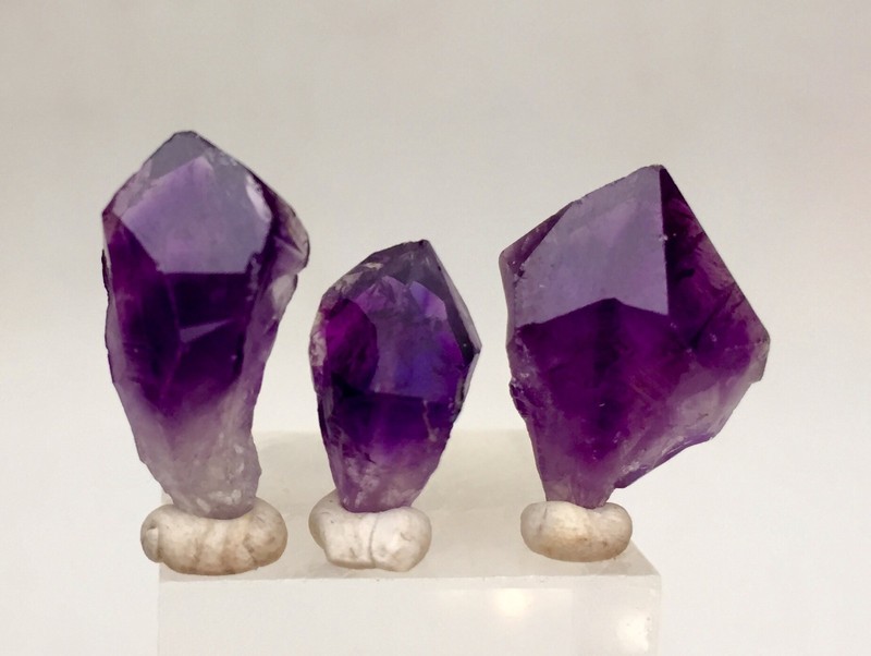 AMETHYST QUARTZ Crystal Cluster Mineral Specimen Purple Point w/ ID Card