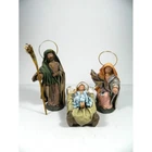 Nativity 3 Pcs Terracotta with Hard Clothes Cm 12 - Holy Family Nativity