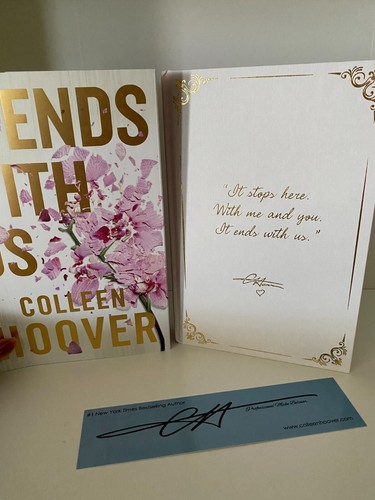 SIGNED It Ends With Us Colleen Hoover Waterstones Exclusive Stenciled Edges book - Picture 5 of 9