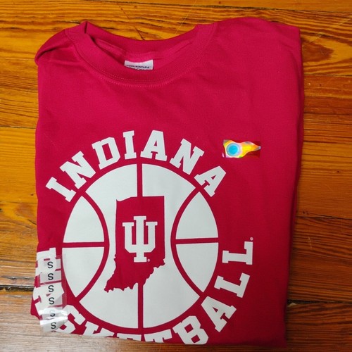 New Vintage Indiana IU University Hoosiers Basketball T-Shirt Small S Red