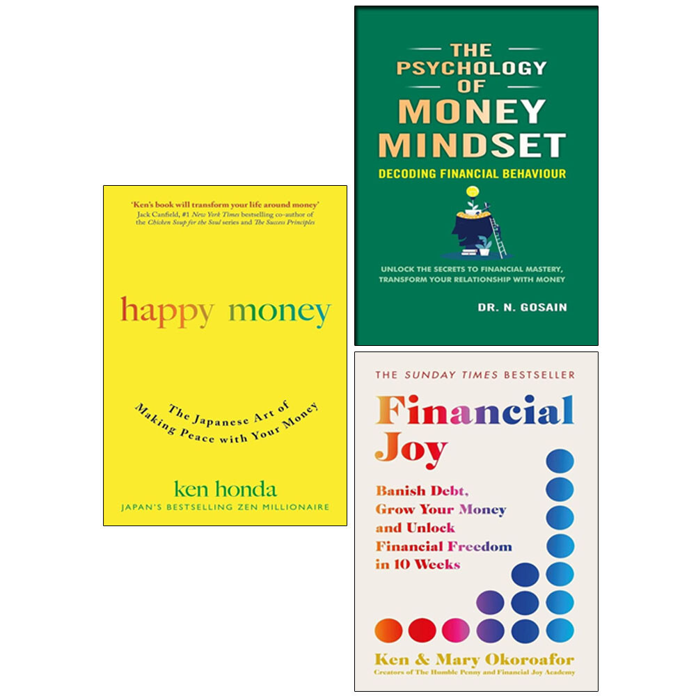 Financial Joy Ken Okoroafor,Psychology of Money Mindset,Happy Money 3 Books Set