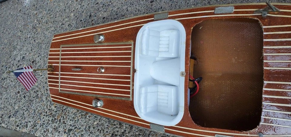 KYOSHO Maritime Classic Series Stream Liner RC Kit de barco de madera preconstruido de colección Foto 4 de 4