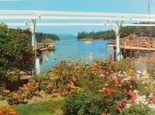 Roche Harbor San Juan Island Washington State Garden Chrome Vintage Postcard