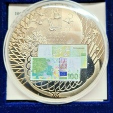 Medaille Euro Entwurf 50 mm 54 g Neu Silber PP Spiegelglanz 100 Euro 2004 Europa