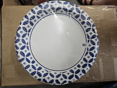 Dixie Ultra, Large Paper Plates, 10 Inch, 40ct, Blue,white, Dinner Size