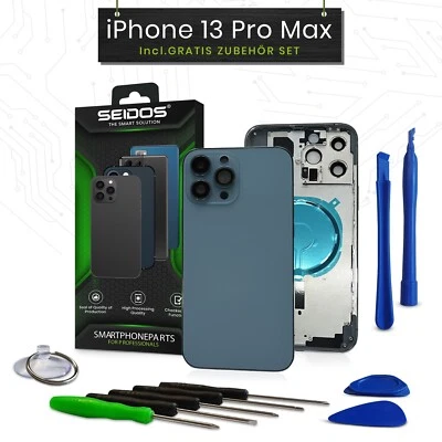 SEIDOS Backcover für iPhone 13 Pro Max Blau Gehäuse Rückseite Frame Housing Blue NEU