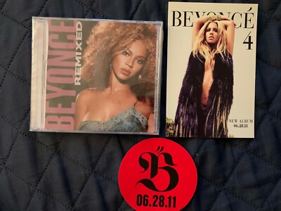 Beyonce Sticker postcard + used Best Of Remix CD Crazy In Love, Baby Boy deja vu