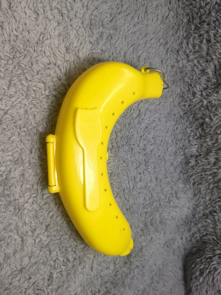 Funda Banana Soporte Banana Único Protector Plátano Plástico Amarillo Con Percha Foto 2 de 4
