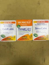 3 Boiron (ColdCalm, SinusCalm, & ThroatCalm) Homeaopathic - 60 Tablets Each Box