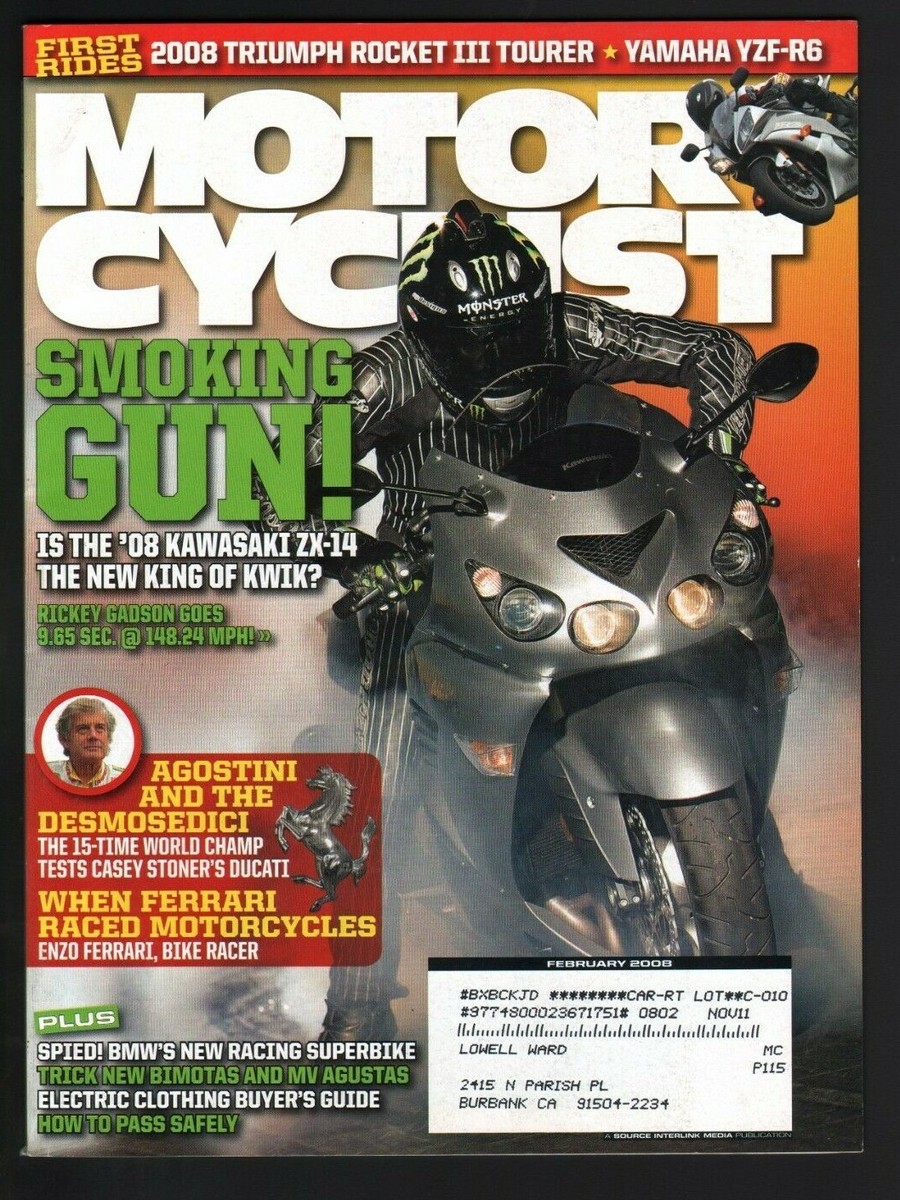 Sハンドピース3つセット 2008 February Motorcyclist Motorcycle Magazine - Kawasaki ZX