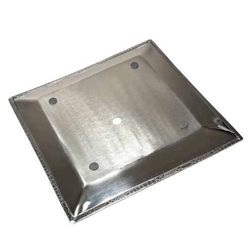 NWT GODINGER Square Silver Tray Snape Pattern Fine Stainless Steel Minimalist - Picture 7 of 10