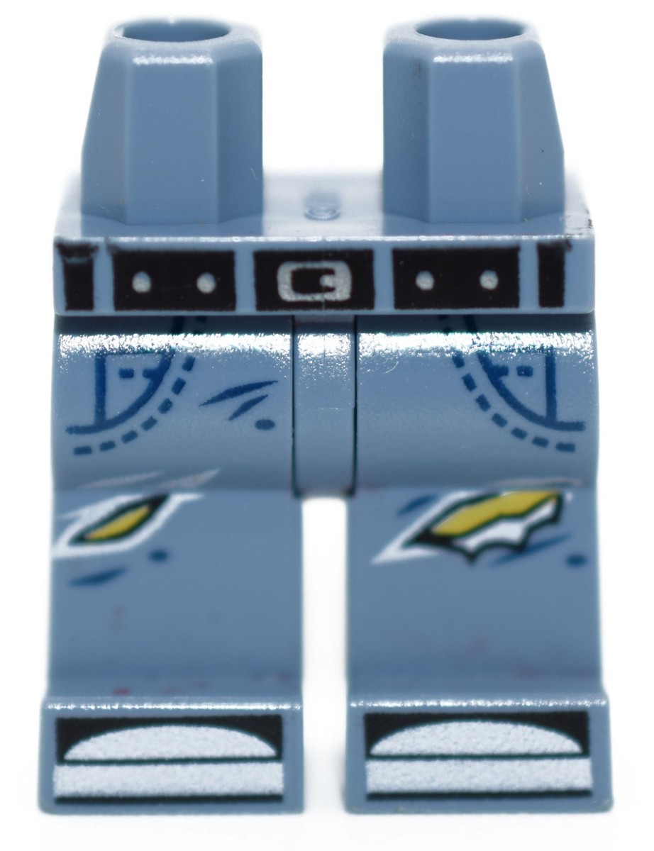 LEGO Minifigure Legs Sand Blue Ripped Jeans belt denim Ninjago Nya