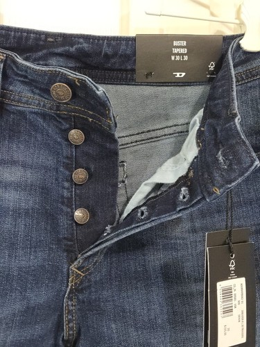 Diesel Buster Tapered RB062 Men's Blue Jeans Size 30 x 30 NEW WITH TAGS - Picture 5 of 8