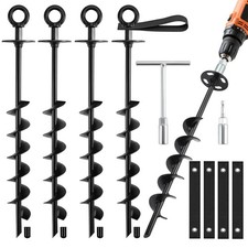 Ground Anchors Screw in - Heavy Duty Trampoline Anchors/Stakes for High Wind,.