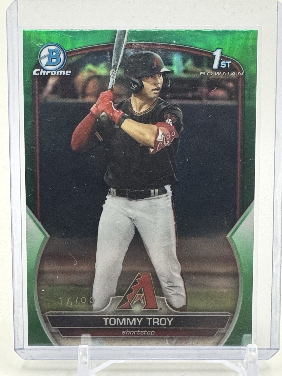 2023 Tommy Troy 1st Bowman Chrome True Green Refractor /99 #BDC-103 Diamondbacks