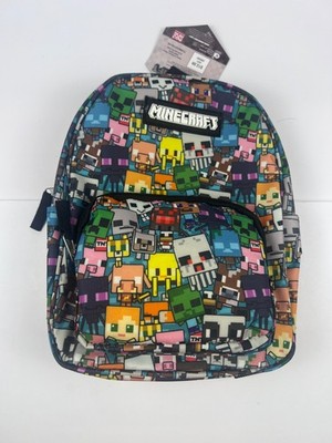 Minecraft 11  Backpack Gamers Multicolored Characters Mojang Studios NWT