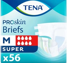 Tena ProSkin 56 Count Adult Diapers Incontinence Protection Comfortable Fit