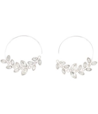Banana Republic Womens Leaves Hoop Earrings,