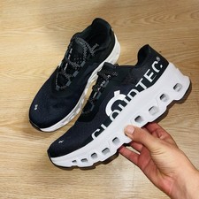 On Running Cloudmonster Men's Running Shoes Size UK 10 Black White Sole