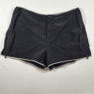 DKNY Active Shorts With Side Zippers Rare Black Zipup Hot Pants Womens Sz 14