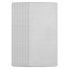 12Pack 80x40x0.4mm Blank Metal Card 201 Stainless Steel Name Cards Silver