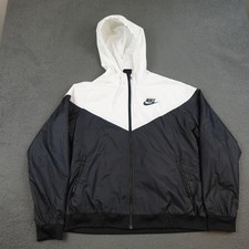 Nike Sportswear Windrunner Jacket Womens Large Black White Full Zip CN6910